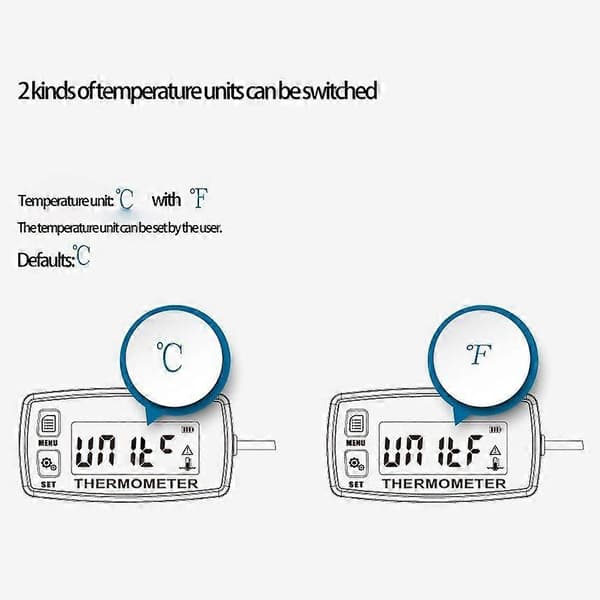 Digital LCD-motortermometer med överhettningsvarning och sensor RL-TS002 för motorcykel DirCJY Black