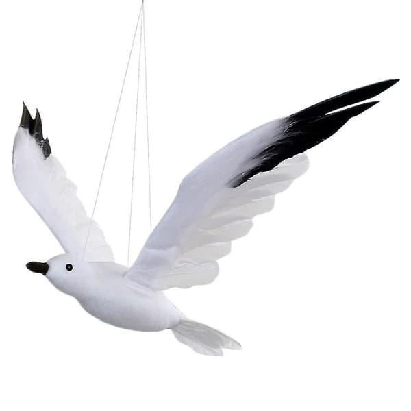 1 pc Creative Seagull Shaped Pendant Emulating Seagull Decor Model Artificial Flying Seagull Design Hanging Ornament for Party Wedding - Size LCJY 40X38CM
