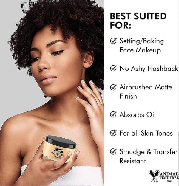 2 stk Sacha Buttercup Setting Powder - Finmalt og blitsvennlig