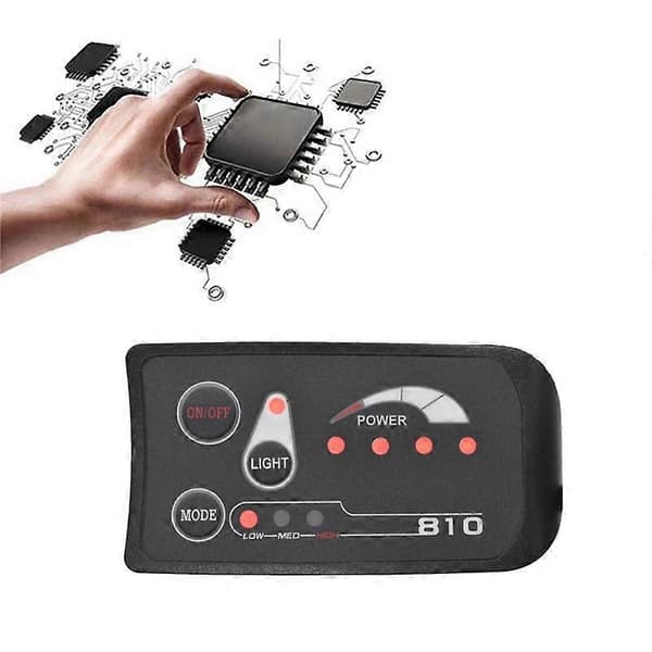 5PIN S810 E-Bike Meter LED Display IP65 36V UART til Elcykel Elcykelmåler (36V) Black