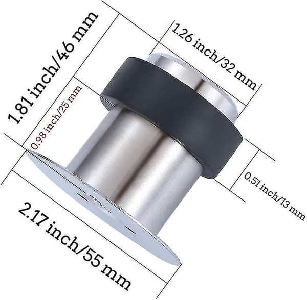 4,5 cm golvdörrstoppar i rostfritt stål (4-pack)