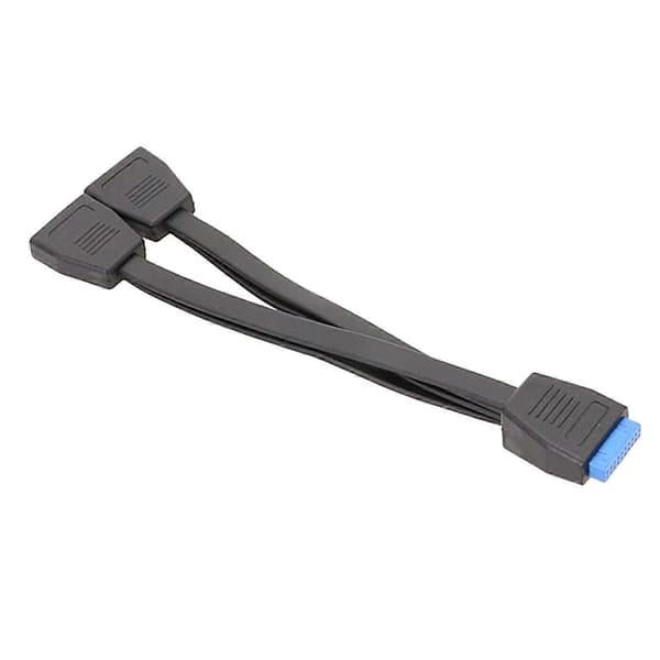 USB 3.0 Header Forlængerkabel 19/20 Pin 1 til 2 Y Splitter