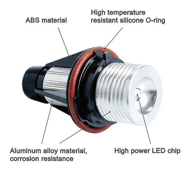 2 stk. LED Angel Eyes Marker Pærer til E39 E53 E60 E61 E63 E64 E65 E66 E87 525i 530i Xi 545i M5-hy yellow