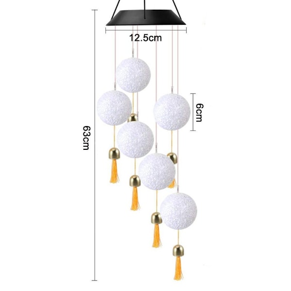 Aurinkokennovalot LED-tuulikello, väriä vaihtava, aurinkokennovalot puutarhavalaisin