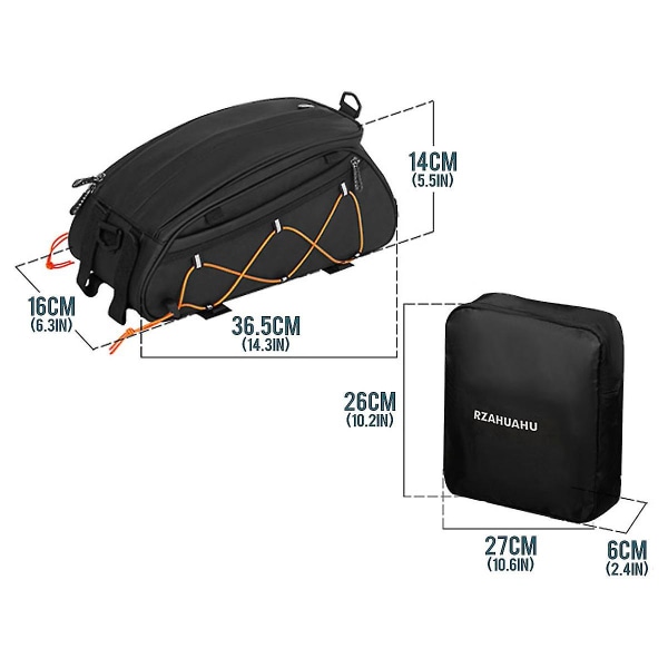 3-i-1 sykkelstativ bag bagasjebag vanntett sykkel baksete bag kjølebag med 2 side hengende vesker Sykkel Cargo Bagasje bag Pannier Skulderveske Green