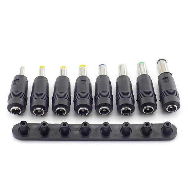 5.5x2.1mm til 8-pins kontaktomformer for bærbar strømpluggomformeradapter