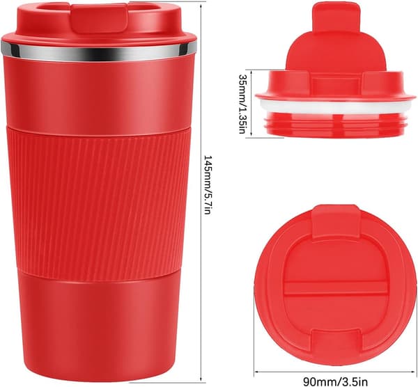 Resevänlig Termosmugg Kaffekoppar Vakuumisolerad Rostfri Stålflaska för Varma Kalla Drycker RödCJY Red en-US