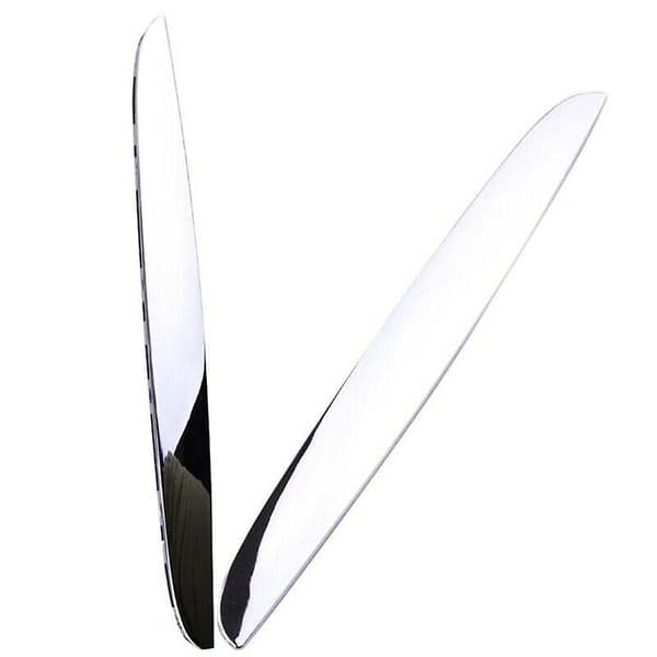 2 stk. krom ABS frontfanger over nyregrill panserdeksel trim 51137117242 for 3-serie E90 E91 2 Silver  black