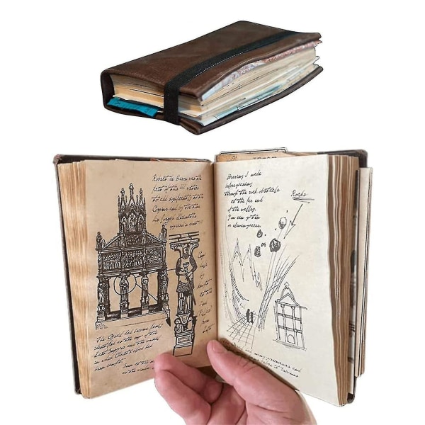 Indiana Jones Grail Diary Replica - Dolda värdefulla insättningar, Retro Spiral Notebook
