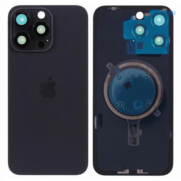 Til iPhone 15 Pro Max Batterihus med Beslag+Kamera Linse Dæksel Udskiftningsdel Multicolor Style C