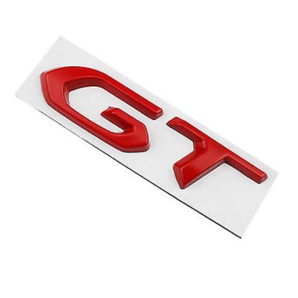 Otwoo 3d metallogo Gt-bogstaver bilkoffert-emblem-mærkat til Peugeot 208 308 3008 207 508 5008 408 Gt Line Sticker-tilbehør GT Red