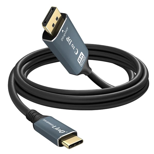 Videokabel 8K Han USB-C til DisplayPort Høj Opløsning 1.8m LinQ Sort
