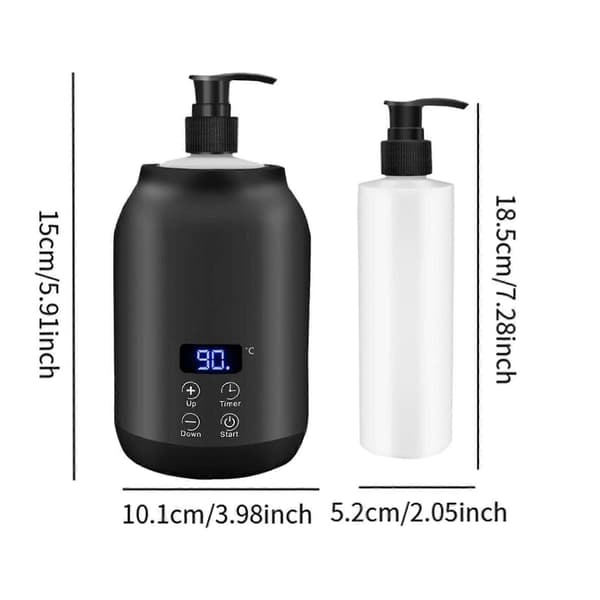 Yhden pullon öljylämmitin monitoiminen tyhjillä pulloilla hierontaöljyn lämmitin valkoinen black 15cmx10.1cm