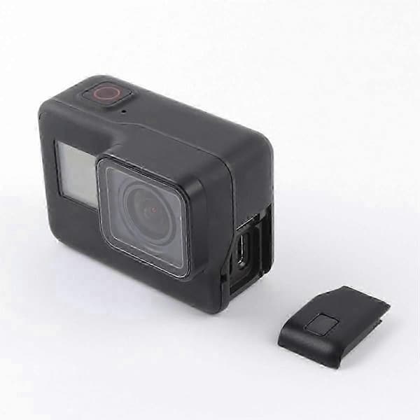 Vandtæt USB-C sidecover til actionkamera - Erstatningstilbehør kompatibelt med Hero 7 Black model Black
