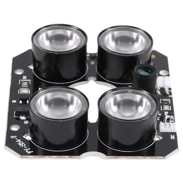 4 array IR LED Spot Light Infrarød 4x IR LED-kort til CCTV-kameraer nattesyn (52 mm diameter) black  gray