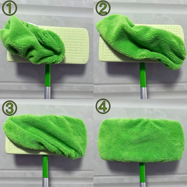 10 gjenbrukbare moppeputer, vaskbare, absorberende, flate mopperCJY Gr\u00f6n