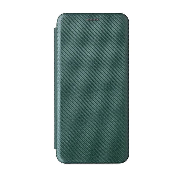 Til HTC Desire 22 Pro Flip-telefoncover i kulfibertekstur Green