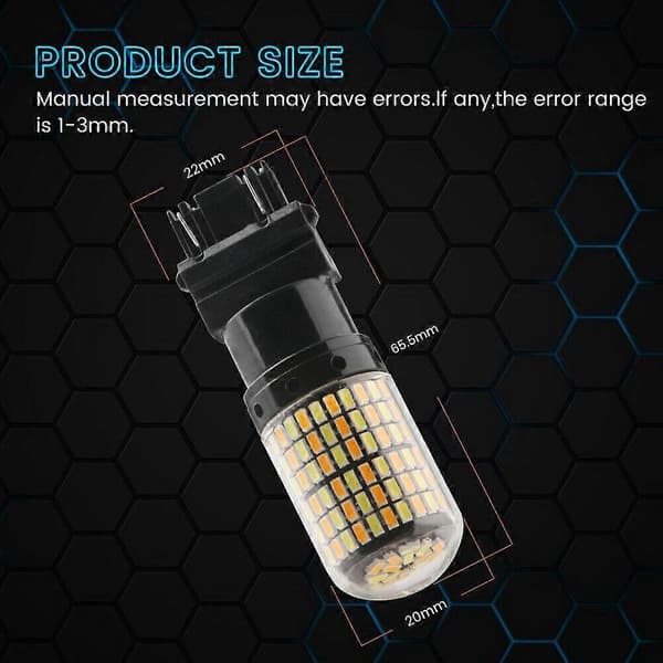 2 stk 3757 3157 4157NA LED-pære Switchback Hvit Gul Parkeringsblinklys