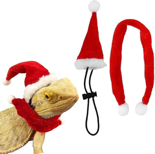 Julemandskostume med skægdrage, julehat og halstørklæde