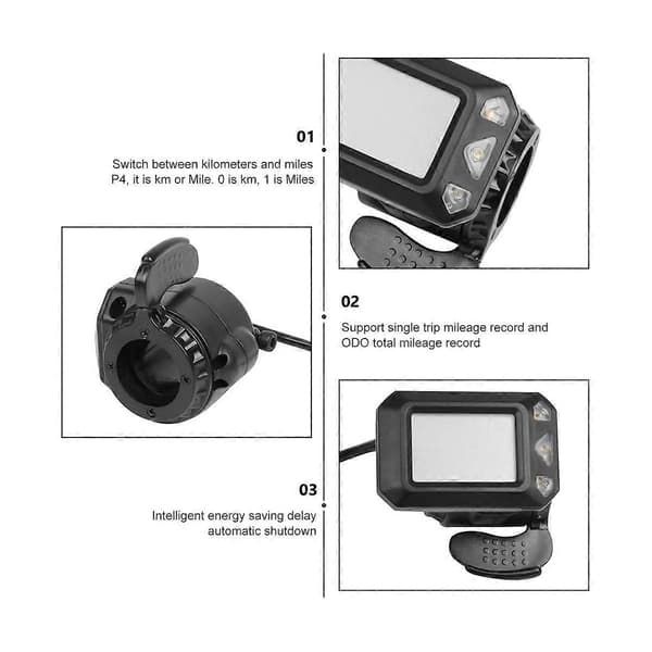 24V 250W Vikbart Scooter Styrkit El-Scooter Styrenhet LCD-Display Broms Gasreglage Set SilverBlack
