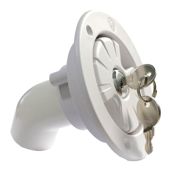 RV Water Tank Cap, Gravity Lock Water Fill Cap, RV Water Tank Cap with Key, Compatible with RVs (White)