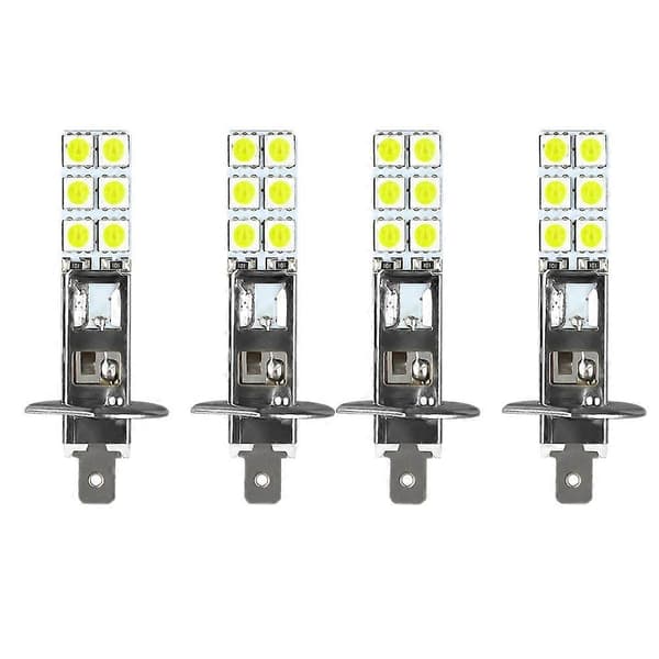 4 STK H1 6000K Superhvite 80W LED-frontlyspærer Tåkekjørelyssett Silver