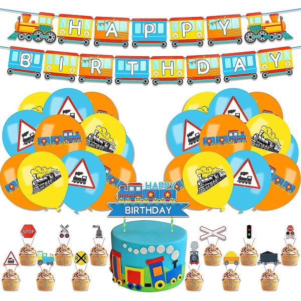 Togtema Glad Fødselsdag Ballon Sæt Latex Balloner Fest Dekorationssæt Qq-1181