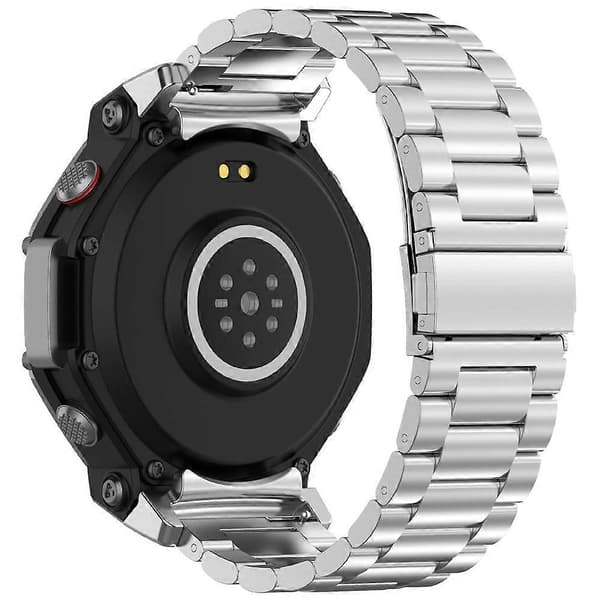 Urrem kompatibel med Huami Amazfit T-Rex 3 A2322 Titaniumlegering 3-perle håndledsrem Silver
