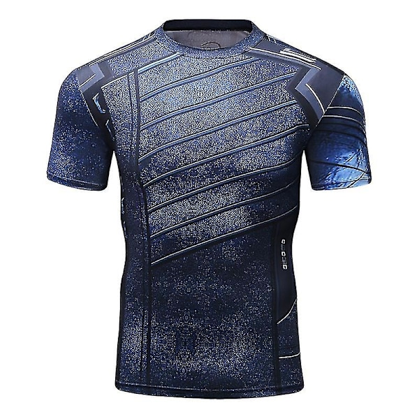 Superhelt Punisher Kort Ermet Sports T-skjorte Trening 3D Kompresjon Hurtig Tørking Trening Menn Løping Trening Fitness Topp Rashguard 13 L