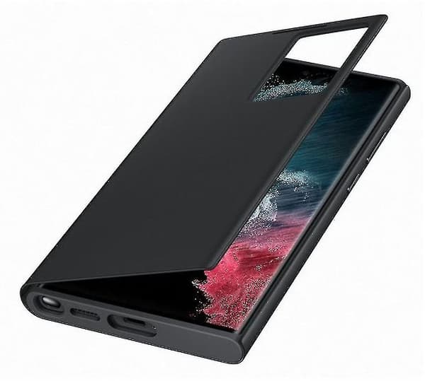 Samsung Galaxy S22 Ultra 5g Clear View -kotelo - Musta