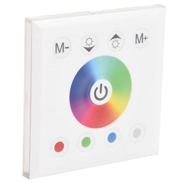 DC12V-24V RGB / RGBW Vægmonteret Touch Panel Controller Glaspanel Lysdæmperkontakt Controller til LECJY White
