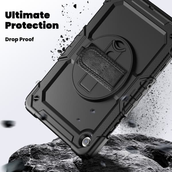 Samsung Galaxy Tab A9+ / A11+ Silicone + PC Case with Shoulder Strap Svart
