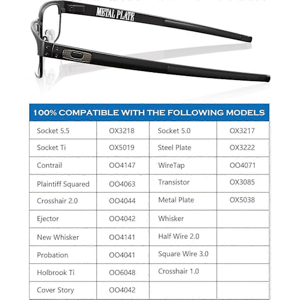 Erstatningsnæsepuder til Oakley Socket 5.5 OX3218/Socket 5.0 OX3217/Socket TiCJY
