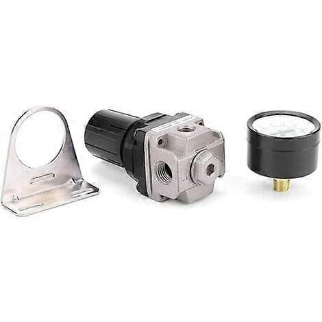 Lufttrycksregulator, AR2000-02 G1/4 Luftkompressor med tryckmätare, 1/4\" Justerbar lufttrycksmätarventil i aluminium med fäste