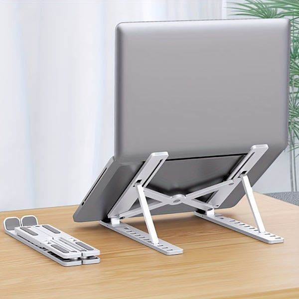 Resevänligt justerbart laptopställ, 10-nivås hopfällbart, kylbas, ergonomiskt 38.1 Cm And Above