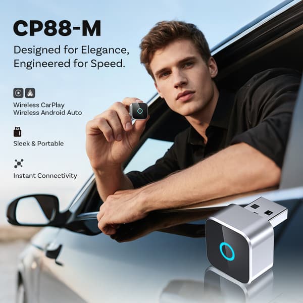 Ottocast Mini Cube Trådløs CarPlay Adapter Android Auto Bilforbindelsesboks CP88-M