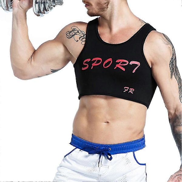 Sportväst för män, fotboll, hantel, neopren, träning, bröstskydd, sport, gym Black S