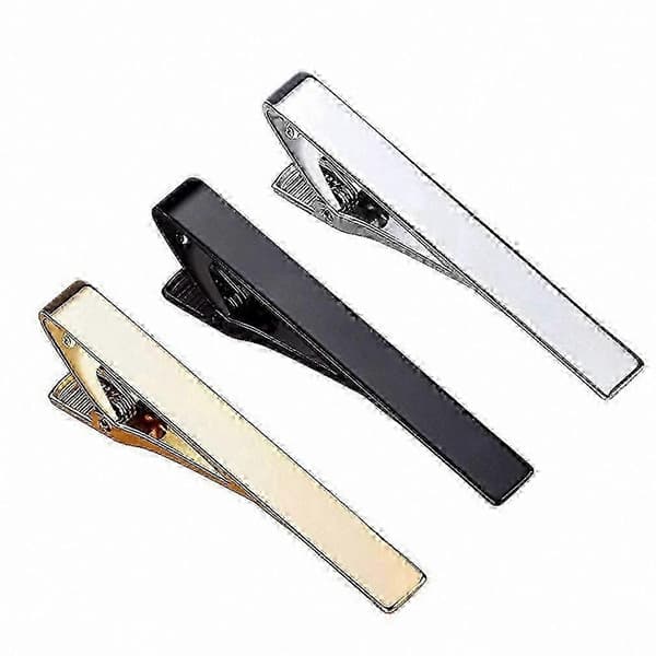 Slipsnålar i silver, guld och svart - 3-pack klassiska accessoarer för herrformella kläder