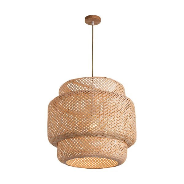 Pendant Light Ceiling Retro Hanging Cafe Lights Loft Japanese Style Hand Weaved Bamboo Woven Lampsh