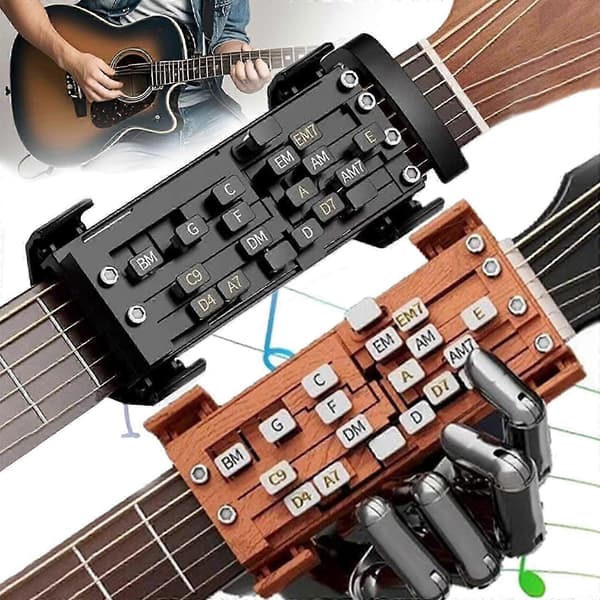 Gitarr-ackordspressare, Gitarr-ackordstränare, Gitarrhjälp, Gitarrhjälp för ackord~ Black