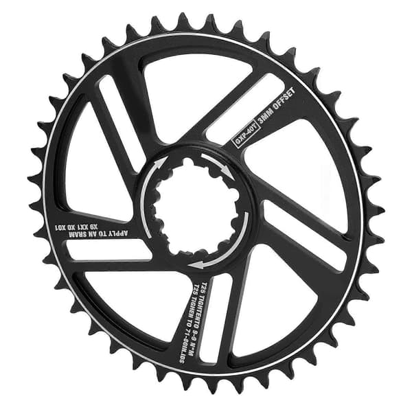 Lebycle Cykelkædering 40T Kædehjul 3mm Offset Direkte Montering Smal Bred Kædering til SRAM GXP Krank Sort