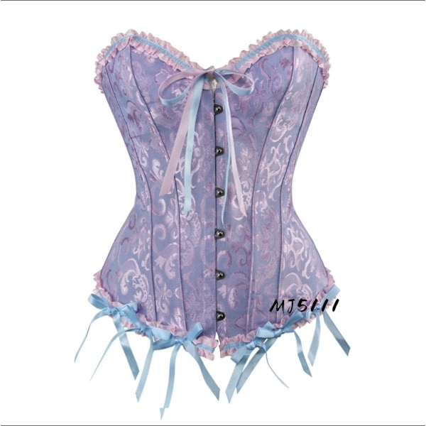 Europæisk og amerikansk palads bryllupskjole med brystbinding, sexet taljebinding, mavebinding, vest, taljebinding, korset MJ51 blå blue M