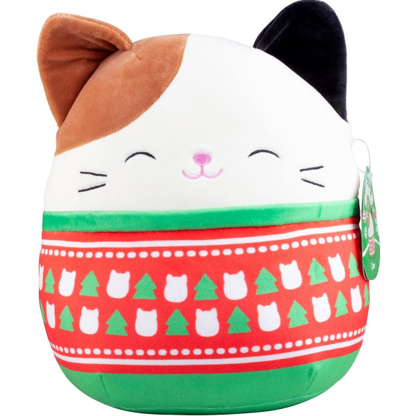 10" Cam The Cat With Christmas Sweater - Officiell Kellytoy Christmas Plysch - Samlarobjekt Soft & Squishy Holiday Kitty Gose Animal Toy - Present för Ki