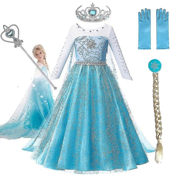 Elsa kjoler til jenter Cosplay kostymer 7T
