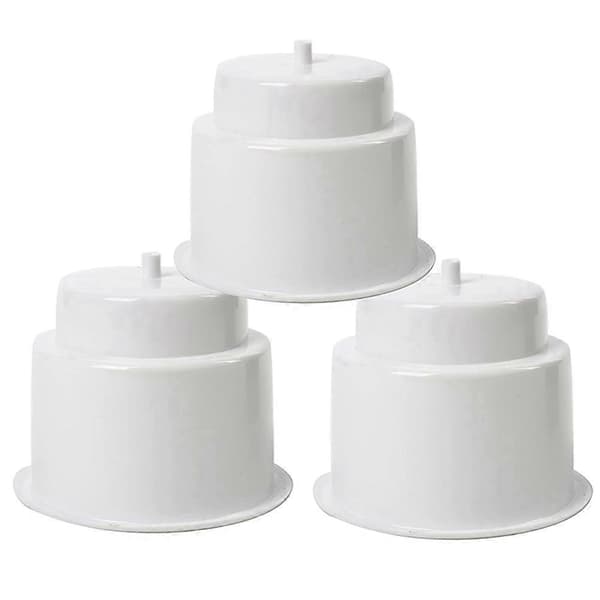 6 st infälld plastmuggshållare med dränering för båt, bil, husbil (vit) White