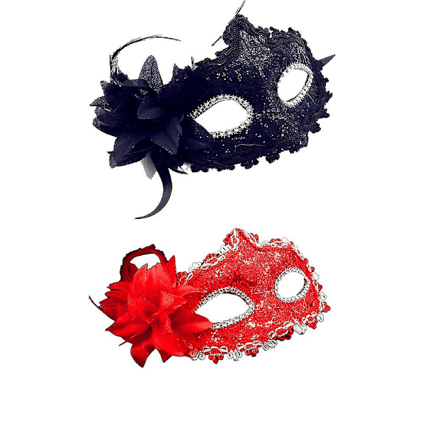 Maskeradmask för kvinnor Jul Kvinnor Blomma Halv ansiktsmasker Ögonmask Cosplay Spetsmask