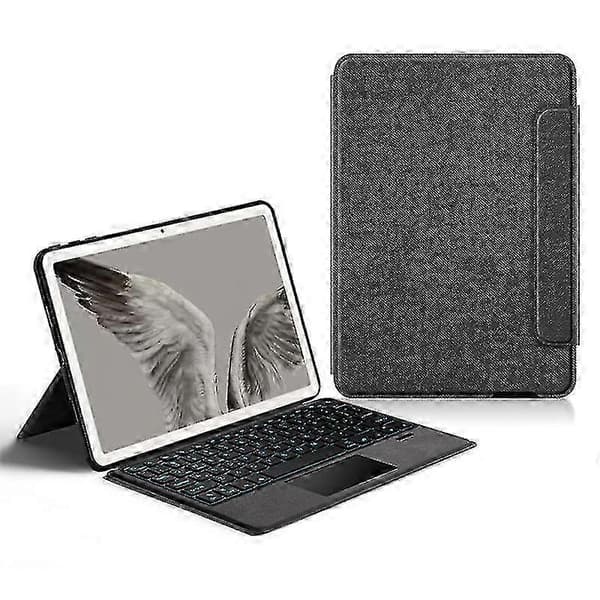 PU-skinnstativdeksel med bakgrunnsbelyst tastatur og multi-touch styreflate for Google Pixel Tablet