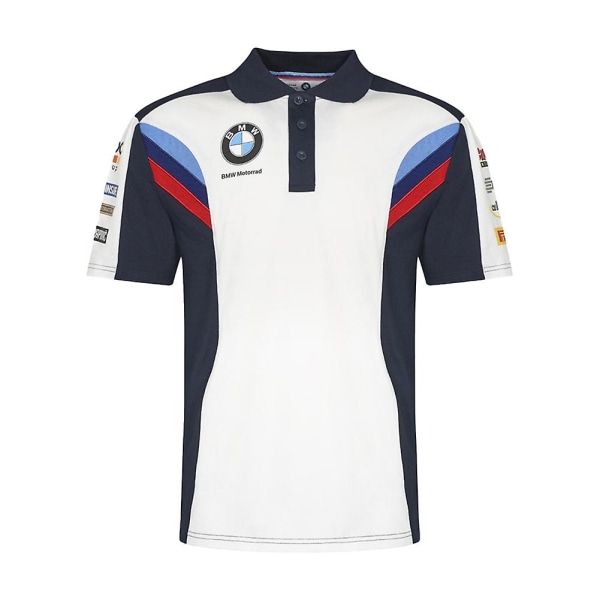 Uusi moottoripyöräilyvaate - Nopeakuivuva ja hengittävä paita - Off Road Racing Polo T-paita miehille - 50% alennus White XL