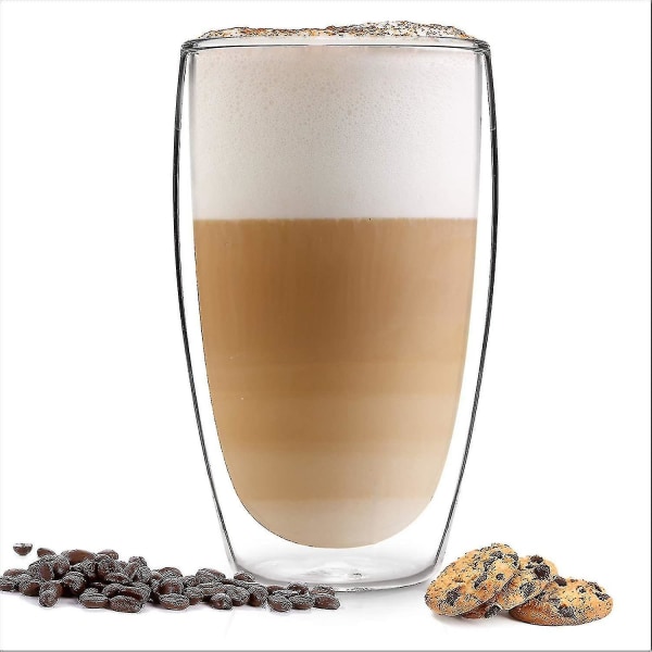 Design Latte Macchiato Glas (4 X 330ml) - Dobbelt-væggede Glas Fremstillet Af Borosilikatglas