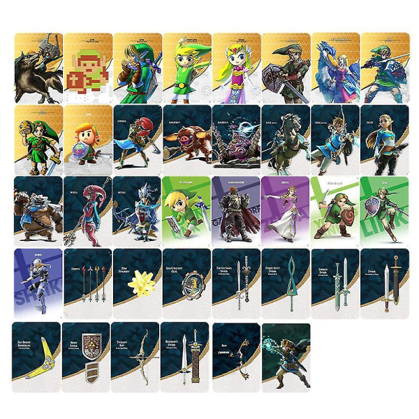 38 stk Nfc Amiibo-kort for legenden om Zelda Breath Of The Wild Tears Of The Kingdom Linkage-kort